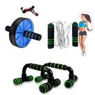 Kit Apoio Para Flexão Barra + Corda + Roda Abdominal Exercício Treine Em Casa