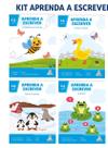 Kit Aprenda a Escrever Infantil 4 Livros Educativos Coordenação Motora, Letras e Números Alfabetização