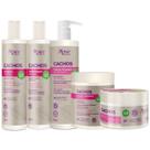 Kit Apse Cachos 5 Itens Tratamento Capilar Completo Grande Vegano Higienização Limpeza Finalização