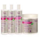 Kit Apse Cachos Shampoo + Condicionador + Gelatina + Ativador Cachos Profissional Completo