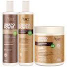 Kit Apse Crespo Power Shampoo + Condicionador + Creme De Pentear Nutritivo Cabelo Vegano