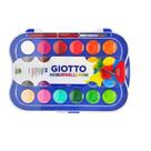 Kit Aquarela Pastilha 24 Cores Intensas Com Pincéis Giotto