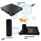 Kit Aquarismo - 9 Placas Fundo 14x14 + 1 Placa 14x14 Redutor + 2 Canos 1/1