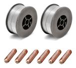 Kit Arame Solda Mig Revestido Uso Sem Gás 0,8mm E71t-sg Rolo 1kg - Galzer + 6 Bicos 0,8mm Kit Arame Solda Mig Revestido Uso Sem Gás 0,8mm E71t-sg Rolo 1kg - Galzer + 6 Bicos 0,8mm