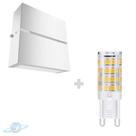Kit Arandela Branca 1 Friso 2 Fachos + Lâmpada G9 BQ 3000K