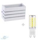 Kit Arandela Branca 3 Frisos 2 Fachos + Lâmpada G9 BF 6000K