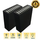 Kit Arandela Duo Led 4w Ip65 3000k Preto 2 Fachos Duplo