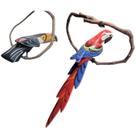 Kit Arara De Madeira Vermelha P Com Tucano P - Madeira Passaro Arte Natureza Artesanato