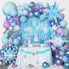Kit Arco de Balões MURDIZZO Frozen - 212 Unidades para Festa de Inverno