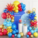 Kit Arco de Balões Sowide Sonic - Vermelho, Azul e Amarelo