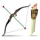 Kit Arco E 3 Flecha Ventosa Infantil Medieval Brinquedo 38cm