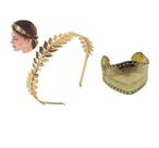 Kit Arco Tiara Coroa Deusa Grega C/ 1 Bracelete