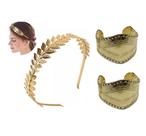 Kit Arco Tiara Coroa Deusa Grega C/ 2 Braceletes