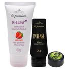 Kit Ardente: K-LUBY Gel Beijável Morango + Pomada Fogo do Dragão Vibrante + Gel Intense Kit Ardente: K-LUBY Gel Beijável Morango + Pomada Fogo do Dragão Vibrante + Gel Intense