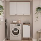 Kit Área de Serviço com 2 Módulos com Portas Provençais para Lavanderia 100% Mdf