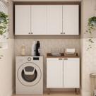 Kit Área de Serviço com 3 Módulos com Portas Provençais para Lavanderia 100% Mdf