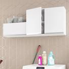 Kit Área de Serviço e Lavanderia com 02 Armários Aéreo 80cm e 60cm 100% MDF Branco - Abmaza