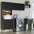 Kit Área Serviço Lavanderia 235cm Rustic/Preto Gourmet