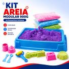 Kit Areia Mágica Modular 900g 14 Acessórios Kit De Brincar