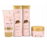 Kit Argan floraminas (shampoo 300ml+cond condicionador 300ml+mascara 250g+leave in 200g)