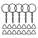 Kit Argola 23mm Para Chaveiro e Triângulo 8mm Preto 100 Unidades Kit Argola 23mm Para Chaveiro e Triângulo 8mm Preto 100 Unidades