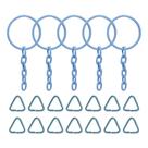 Kit Argola 23mm Para Chaveiro e Triângulo Terminal Azul 100 Unidades