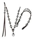 Kit Argolado Marrom Peitoral + Cabeçada + Chicote Com Chapa