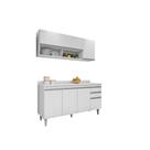 Kit Armário Aéreo Maya e Balcão Ayla 150cm C/ Tampo Branco - Belliv Decor