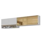 Kit Armário Cozinha Aéreo 105cm e Aéreo 120cm com Portas de Vidro Multimóveis MP2293