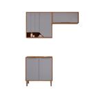 Kit Armário Cozinha Compacta Celeste 160cm 5 Portas e Balcão