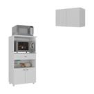 Kit Armário De Cozinha 2 Portas Com Balcão Multiuso Multimóveis Mp2238 Branco Branco Kit Armário De Cozinha 2 Portas Com Balcão Multiuso Multimóveis Mp2238 Branco Branco