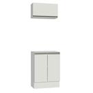Kit Armário de Cozinha 60 cm 100% MDF 2 Portas e 1 Suspensa Branco Smart Madesa