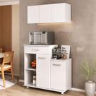 Kit Armário de Cozinha 93cm com Balcão Multiuso para Micro-ondas Multimóveis MP2282