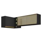 Kit Armário De Cozinha Aéreo Canto 90cm E Aéreo 120cm Veneza Multimóveis Mp2147 Preto-dourado Kit Armário De Cozinha Aéreo Canto 90cm E Aéreo 120cm Veneza Multimóveis Mp2147 Preto-dourado