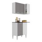 Kit Armário de Cozinha Aéreo Canto com Balcão 90cm 3 Portas Pequim Multimóveis MP2381