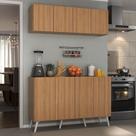Kit Armário de Cozinha Aéreo e Balcão 4 Portas Retrô Multimóveis MP2170