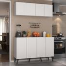 Kit Armário de Cozinha Aéreo e Balcão 4 Portas Retrô Multimóveis MP2170