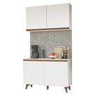Kit Armário de Cozinha Aéreo e Balcão Gabinete de Pia 120 cm Branco Reims Madesa