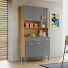 Kit Armário de Cozinha Completa Golden 6 Portas com Nichos Freijó Gris Kits Paraná