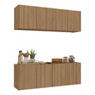 Kit Armário De Cozinha E Balcão 4 Portas Multimóveis Mp2161 Rustic Rustic Kit Armário De Cozinha E Balcão 4 Portas Multimóveis Mp2161 Rustic Rustic