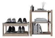 Kit Armário Design Escada Dobrável e Aparador Sem Portas Expositor