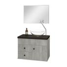 Kit Armário MDF para Banheiro Completo Luna 60 com Espelho e Cuba vidro Kit Armário MDF para Banheiro Completo Luna 60 com Espelho e Cuba vidro