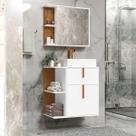 Kit Armário Organizador Gabinete Para Banheiro Com Espelheira E Cuba 2 Portas Argos Branco Com Nature G2 Plus Kit Armário Organizador Gabinete Para Banheiro Com Espelheira E Cuba 2 Portas Argos Branco Com Nature G2 Plus