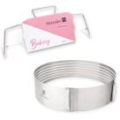 Kit Aro Fatiador e 1 Nivelador Cortador Hercules Bakery Aço Inoxidável Utensílios p/ Bolos Uso Profissional ou Domestica