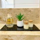Kit Aromatico Com Velas e perfume Luxo com bandeja de vidro