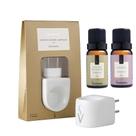 Kit Aromatizador Elétrico Porcelana E 2 Essências Lavanda e Alecrim 10ml Via Aroma