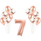 Kit Arranjo de Balões Número 7 Rose Gold - 13 Itens