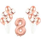 Kit Arranjo de Balões Número 8 Rose Gold - 13 Itens