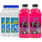Kit Arrefecimento 3 Água Desmineralizada 2 Aditivo Concentrado Rosa T5 Radnaq