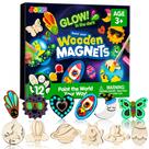 Kit Art Craft JOYIN, ímãs de madeira que brilham no escuro, 12 unidades